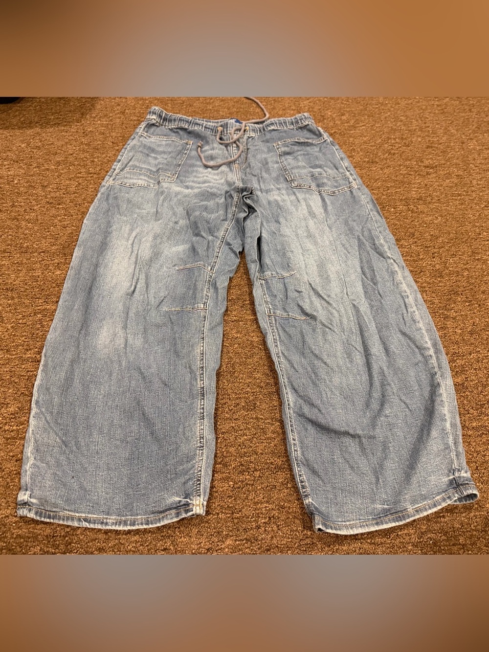 Women's Project Indigo XL Light Blue Relaxed Drawstring Denim Jeans